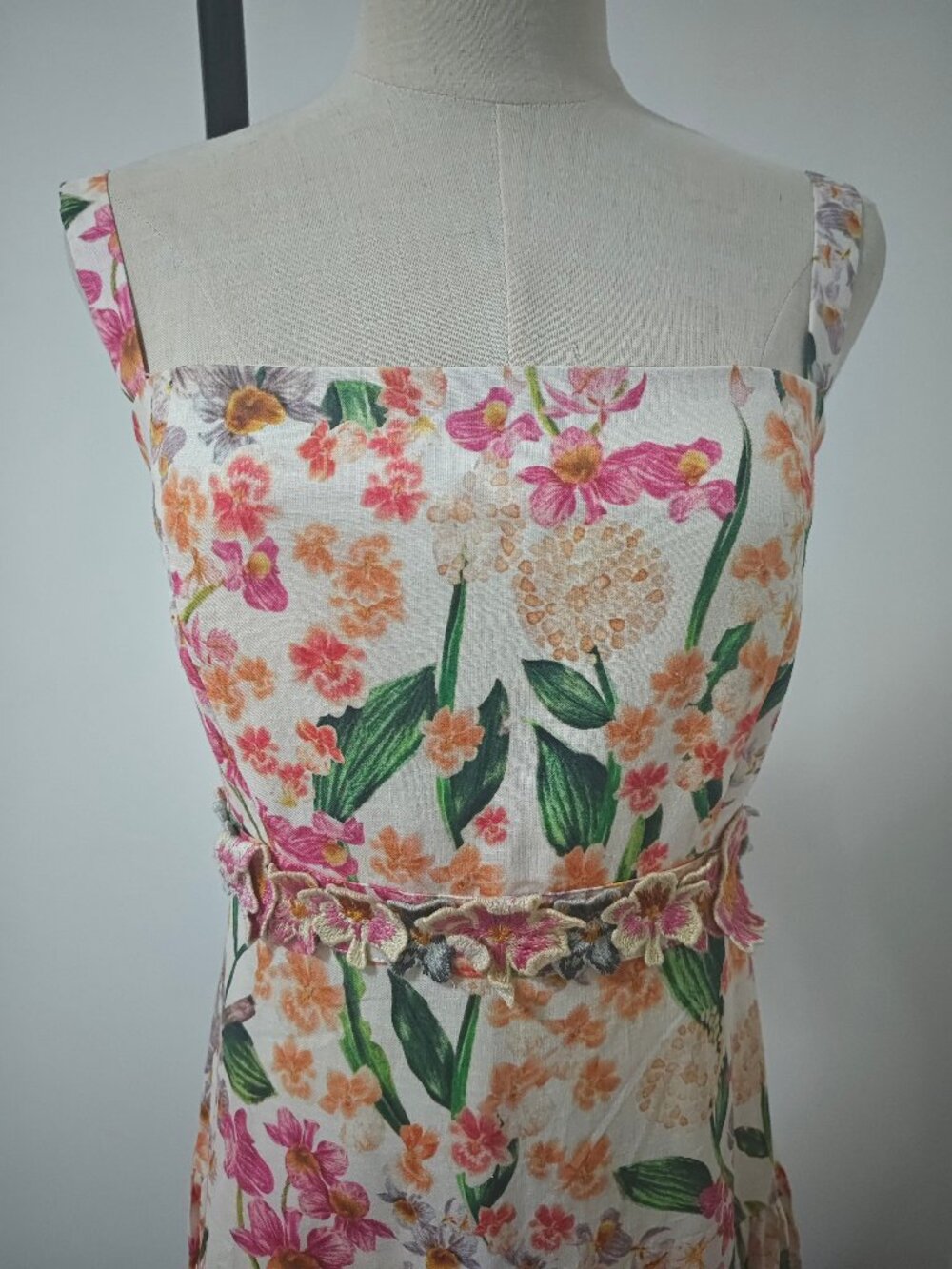 Agua By Agua Bendita lima jardiniera' floral-print linen maxi dress - Picture 5 of 13